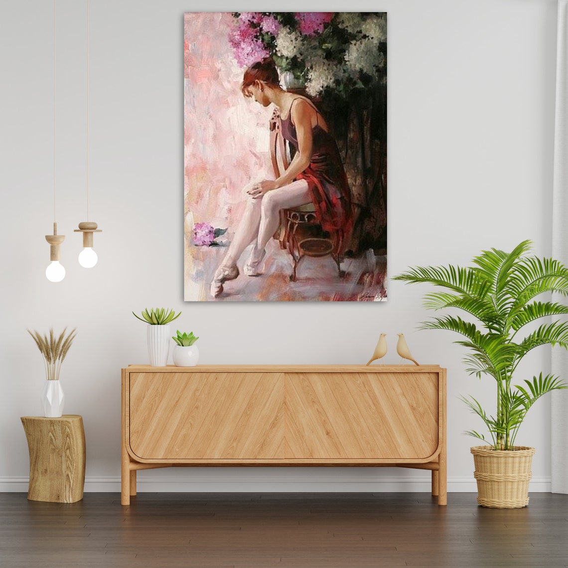 Sitting Ballerina Wall Art Ready To Hang Female Dancer Artwork Ballet Dancer Decor Dance Lover Gift - Image 3