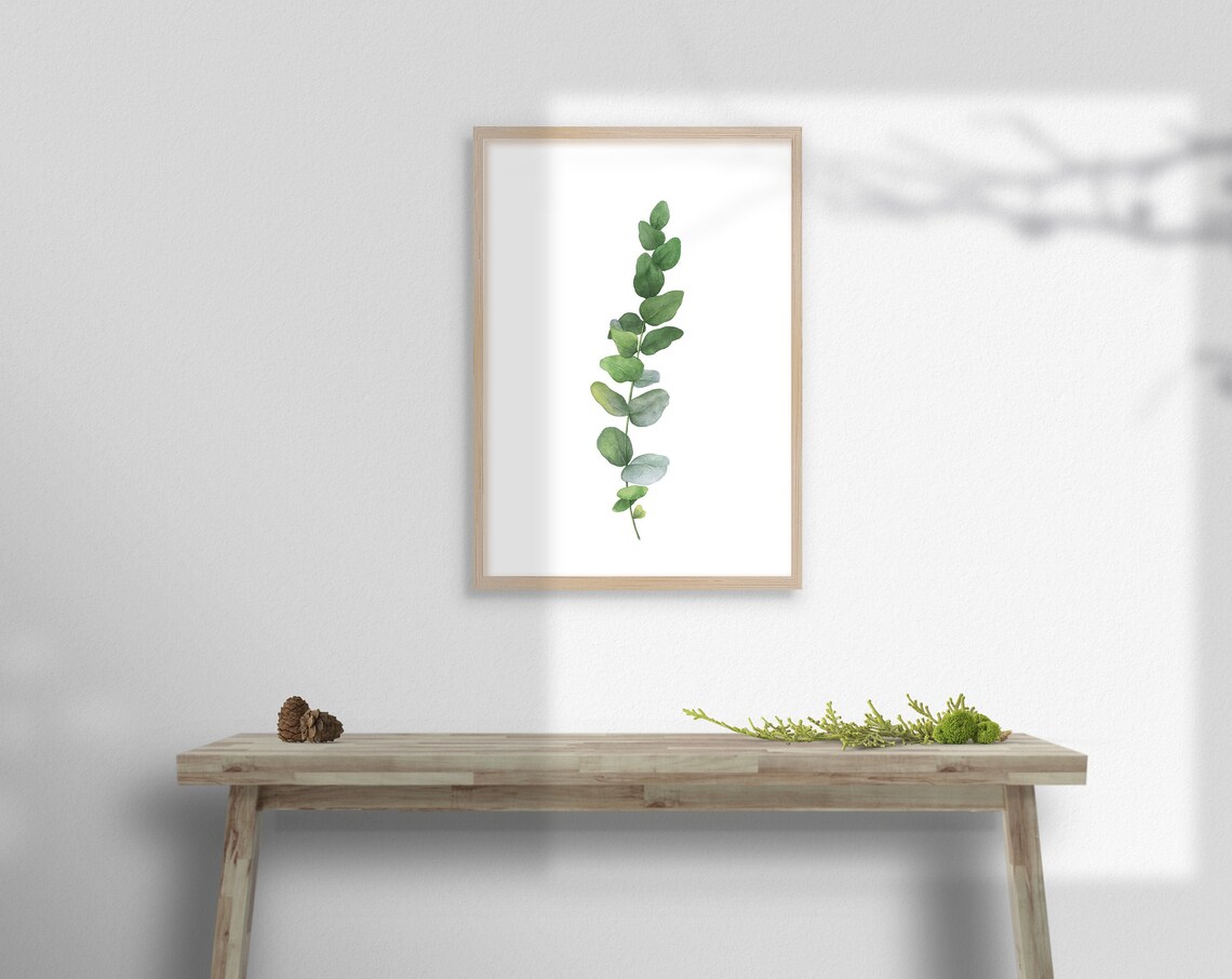 Watercolor Eucalyptus Print Botanical Greenery Wall Art