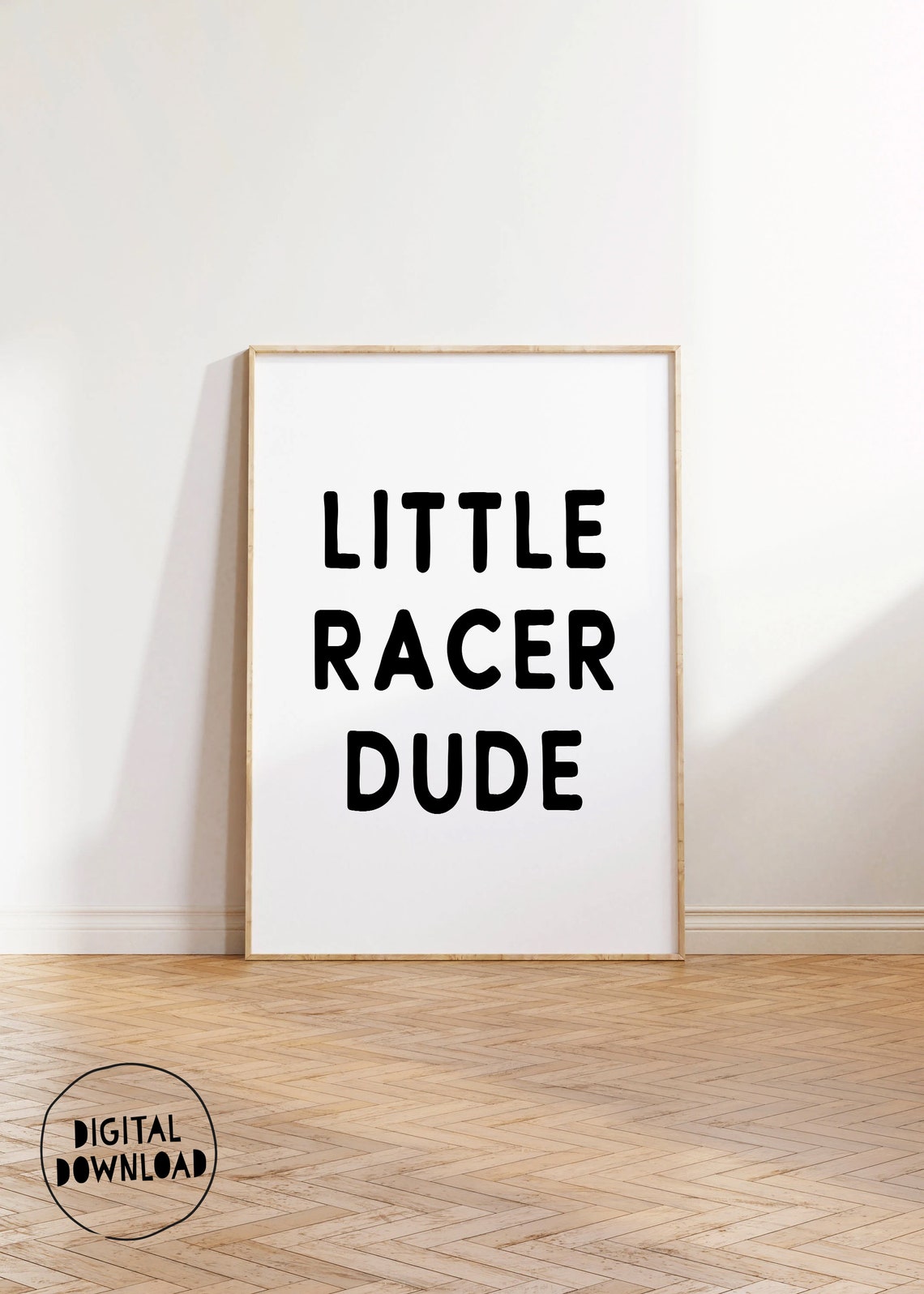Little Racer Dude Bold Typography Racing Boys Room Poster Decor - Image 3
