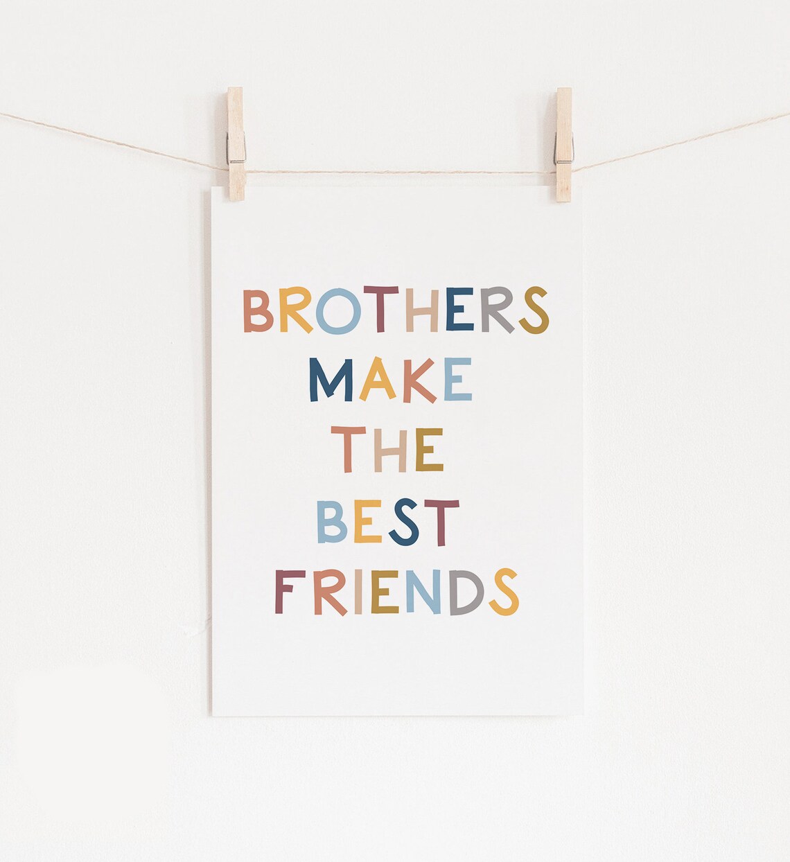 Brothers Make The Best Friends Print Kids Room Print Neutral Kids Room Decor Brothers Kids Room Art Kids Wall Art - Image 4