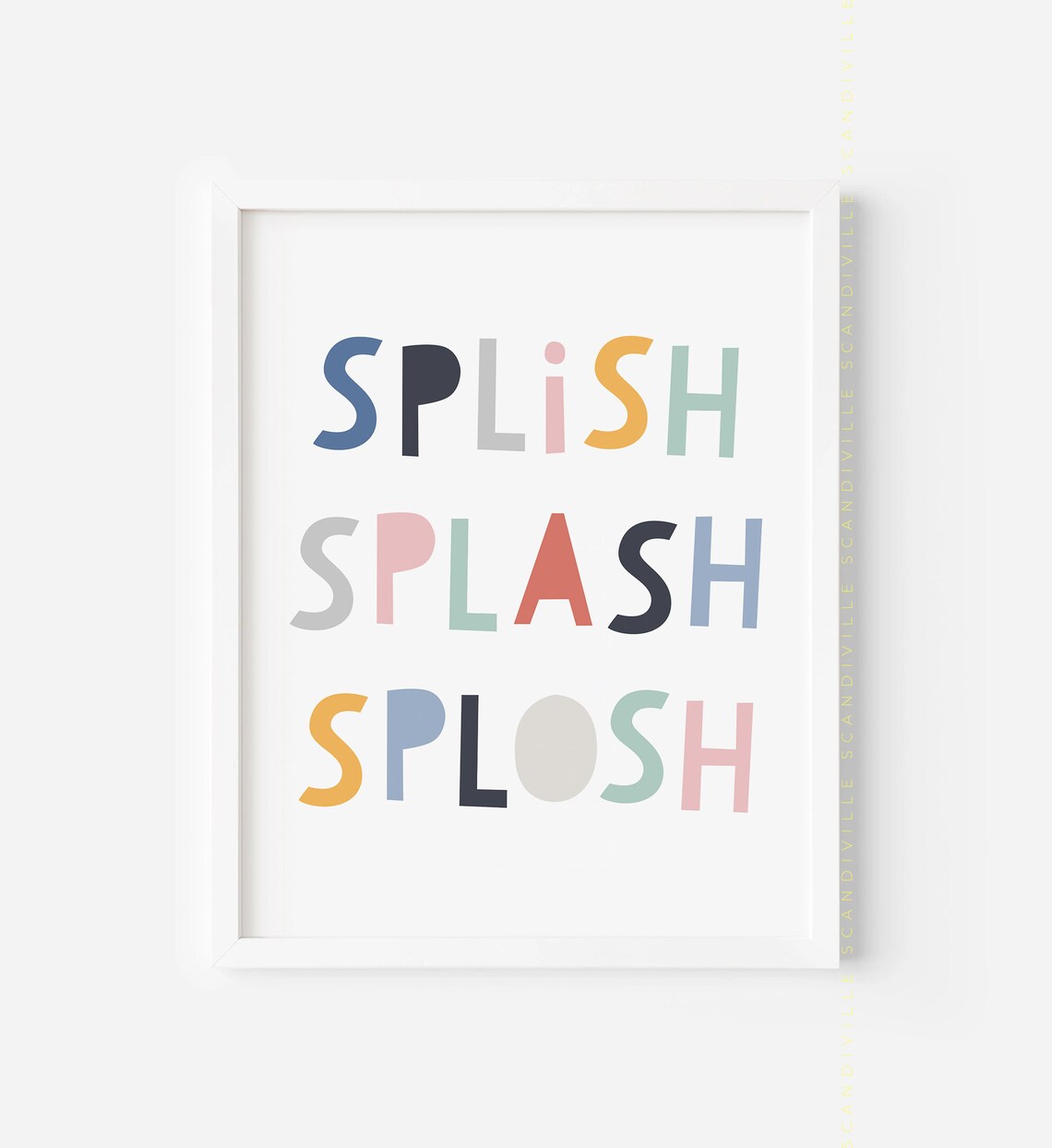 Splish Splash Splosh Colorful Playful Kids Bathroom Poster Decor - Image 3