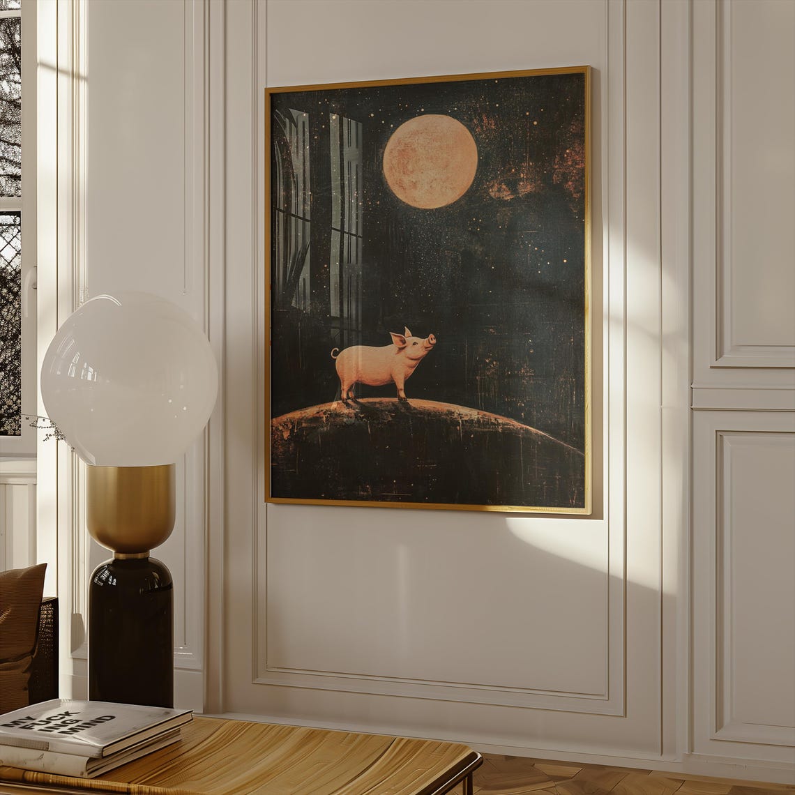 Pig On The Moon Pop Art Poster Print - Image 2