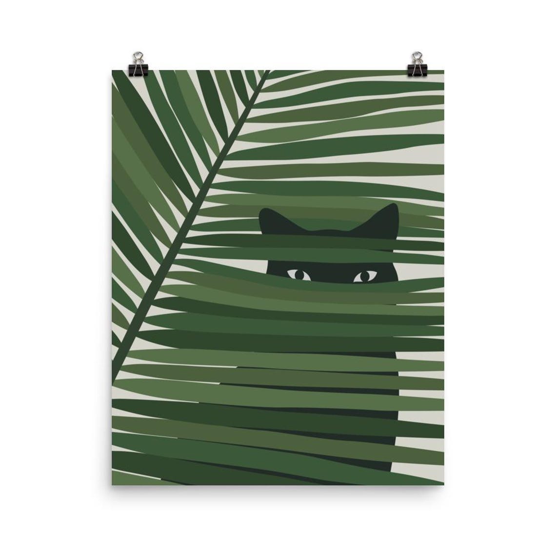 Cat And Plant 53 Art Print