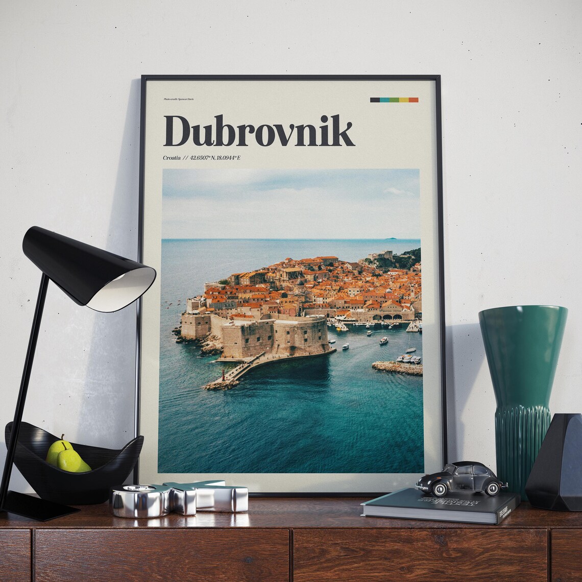 Dubrovnik Retro Poster Design, Vintage City Poster