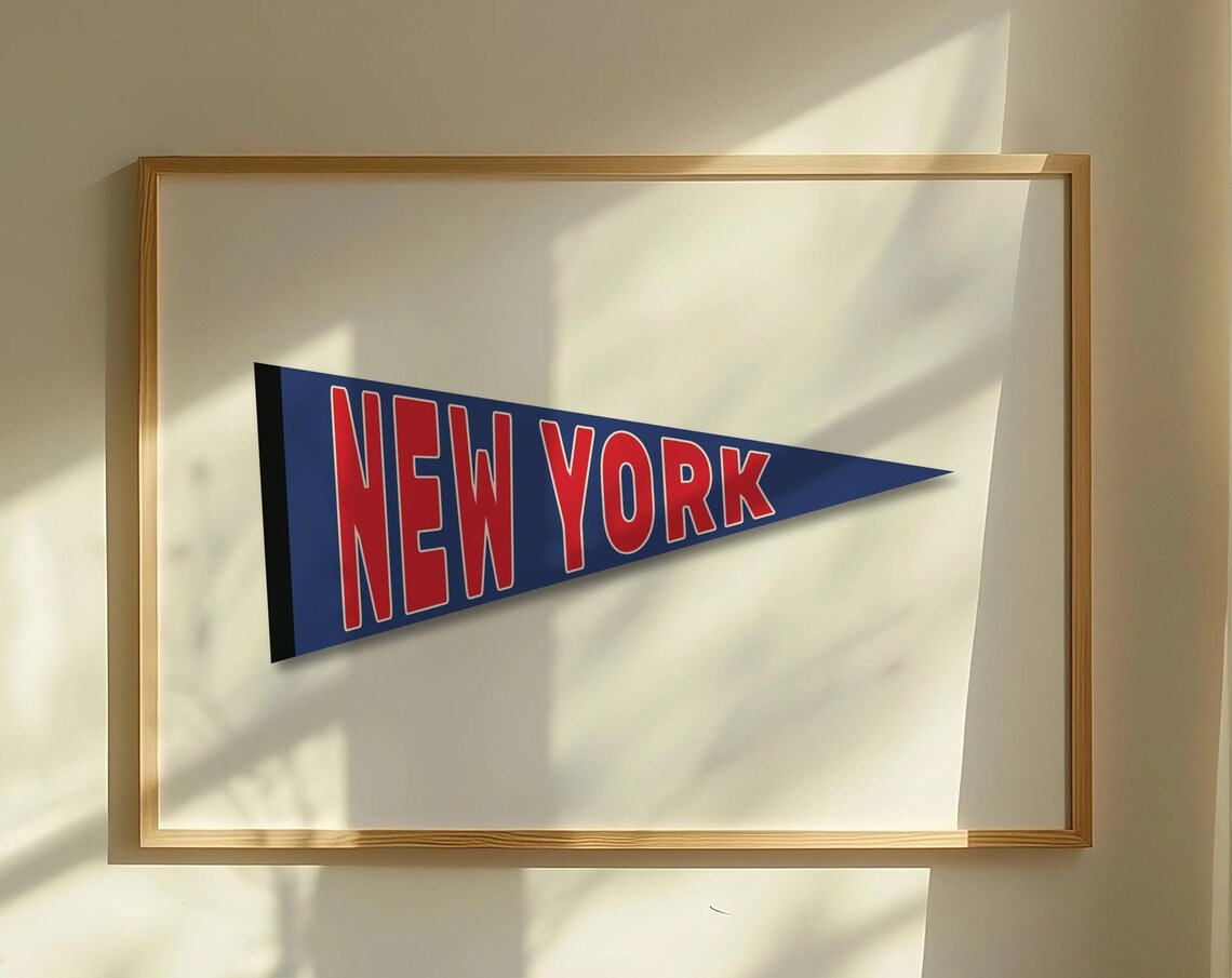 New York Vintage Pennant Flag, NYC Apartment Wall Art