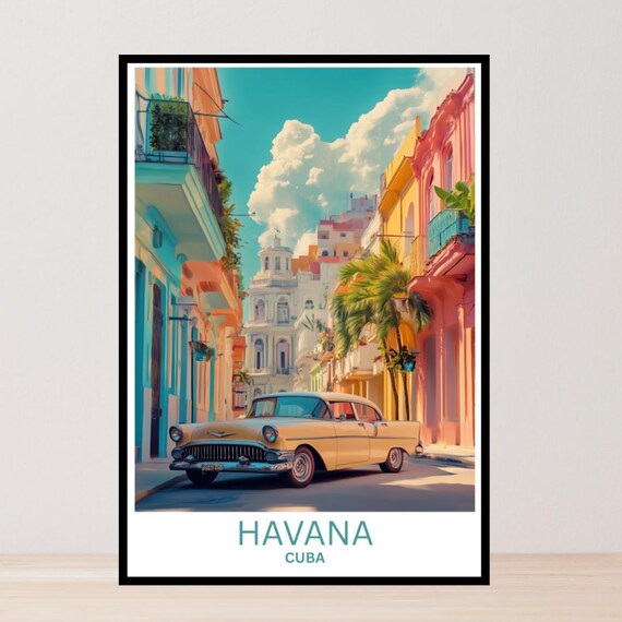 Havana Travel Poster Art Gifts Home Decor Wall Prints Framed City