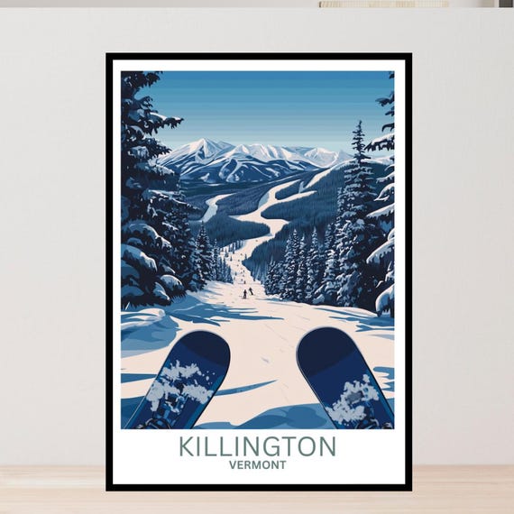 Killington Travel Poster Art Gifts Home Decor Wall Ski Prints Framed