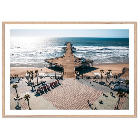 Pismo Beach California Pier Aerial Ocean View Photography Poster
