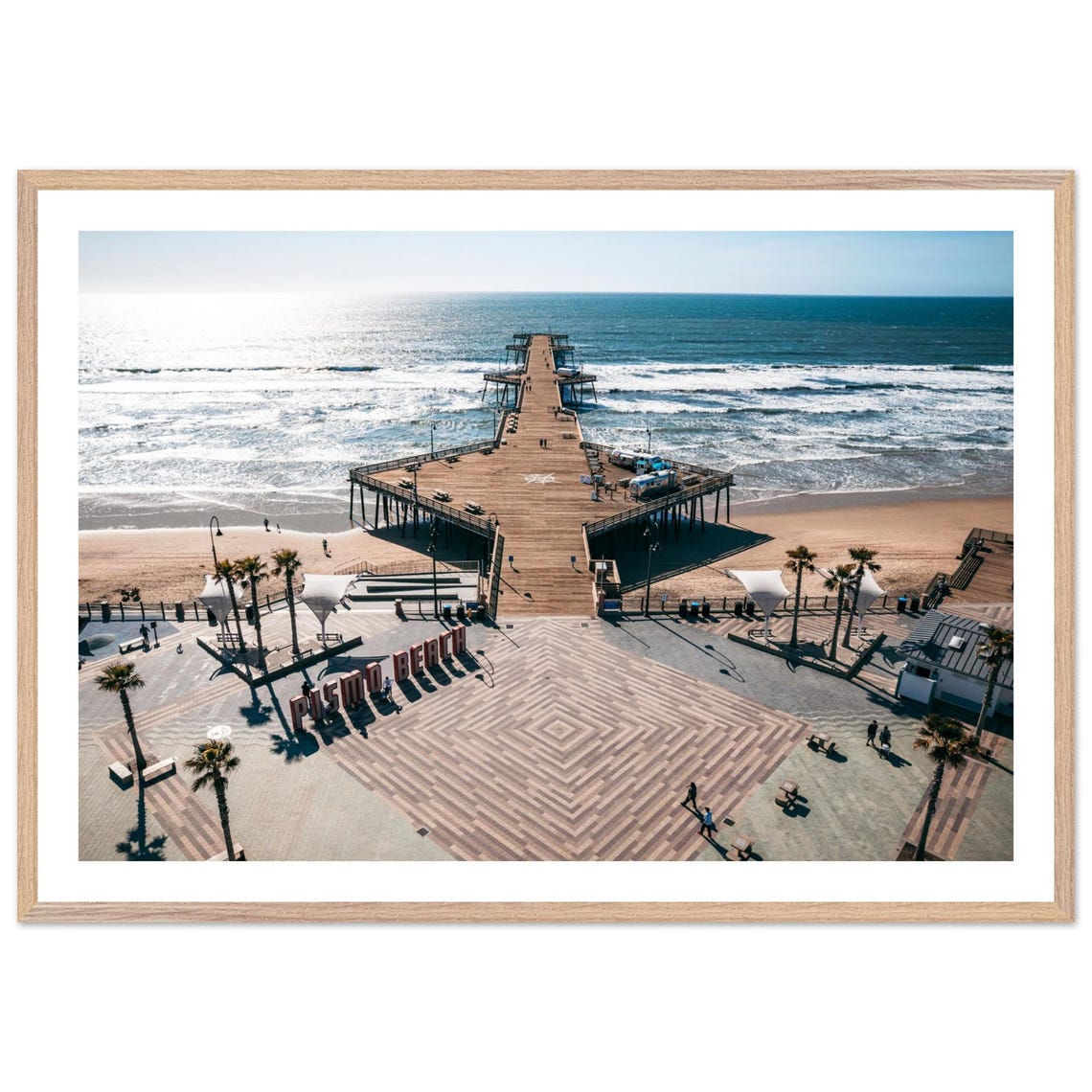 Pismo Beach California Pier Aerial Ocean View Photography Poster