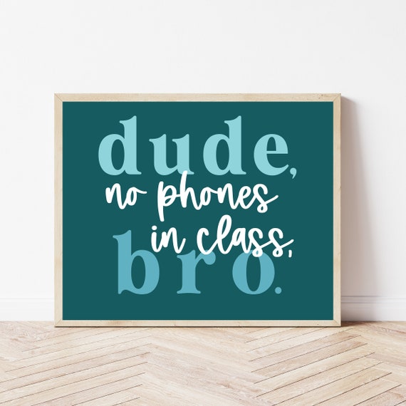 Middle School Classroom Decor Funny English No Phones Sign