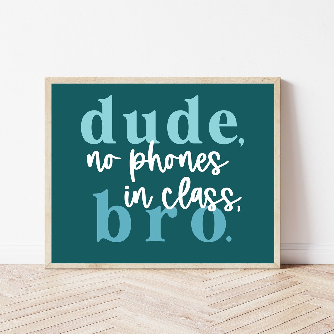 Middle School Classroom Decor Funny English No Phones Sign
