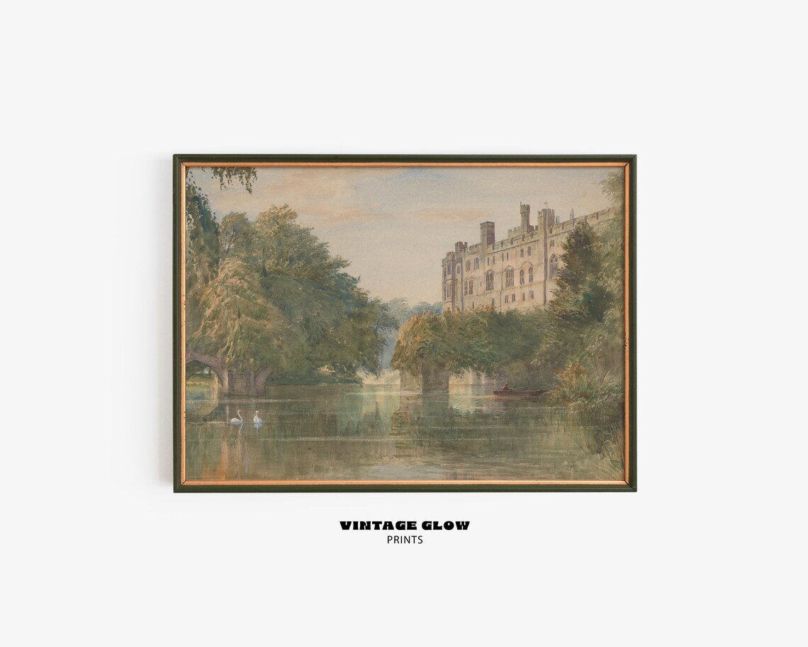 Vintage Regency Castle Art Print, Pride and Prejudice