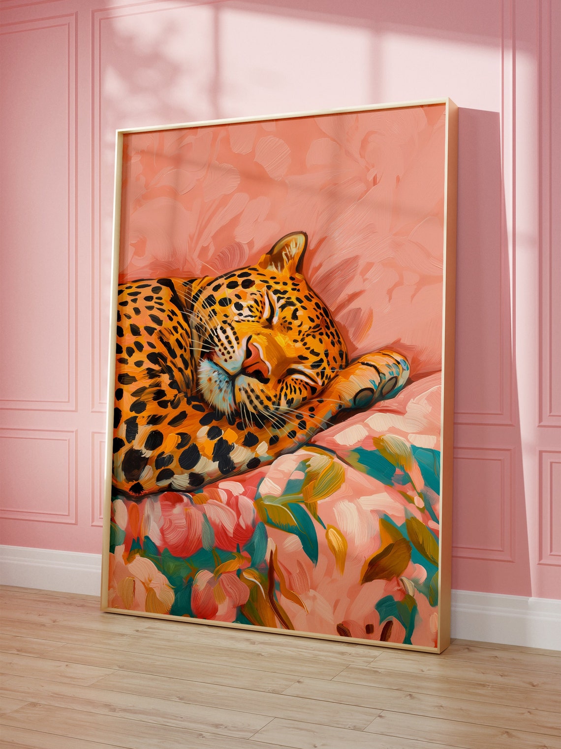 Sleeping Leopard Maximalist Poster Print - Image 5