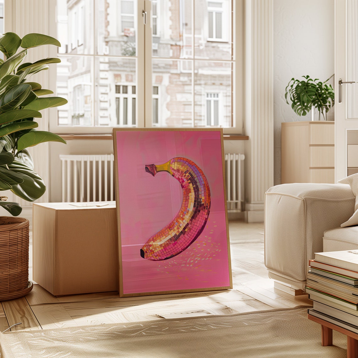 Banana Disco Ball Maximalist Dining Room Poster - Image 3