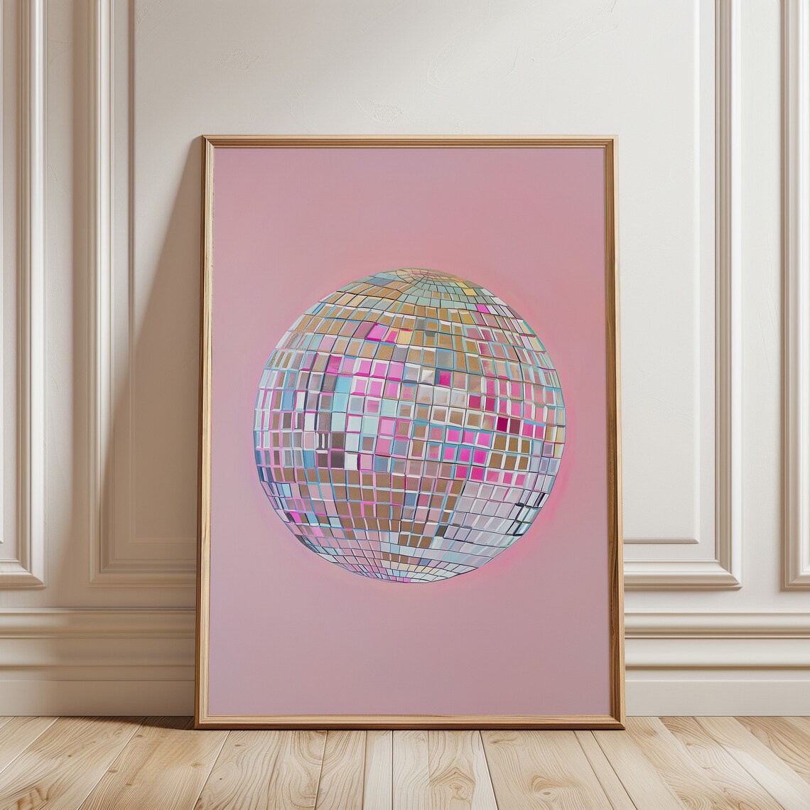 Silver Disco Ball Maximalist Painting, Poster - Image 5