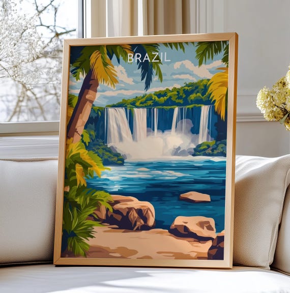 Iguazu Falls Brazil Travel Print Art Wall Decor