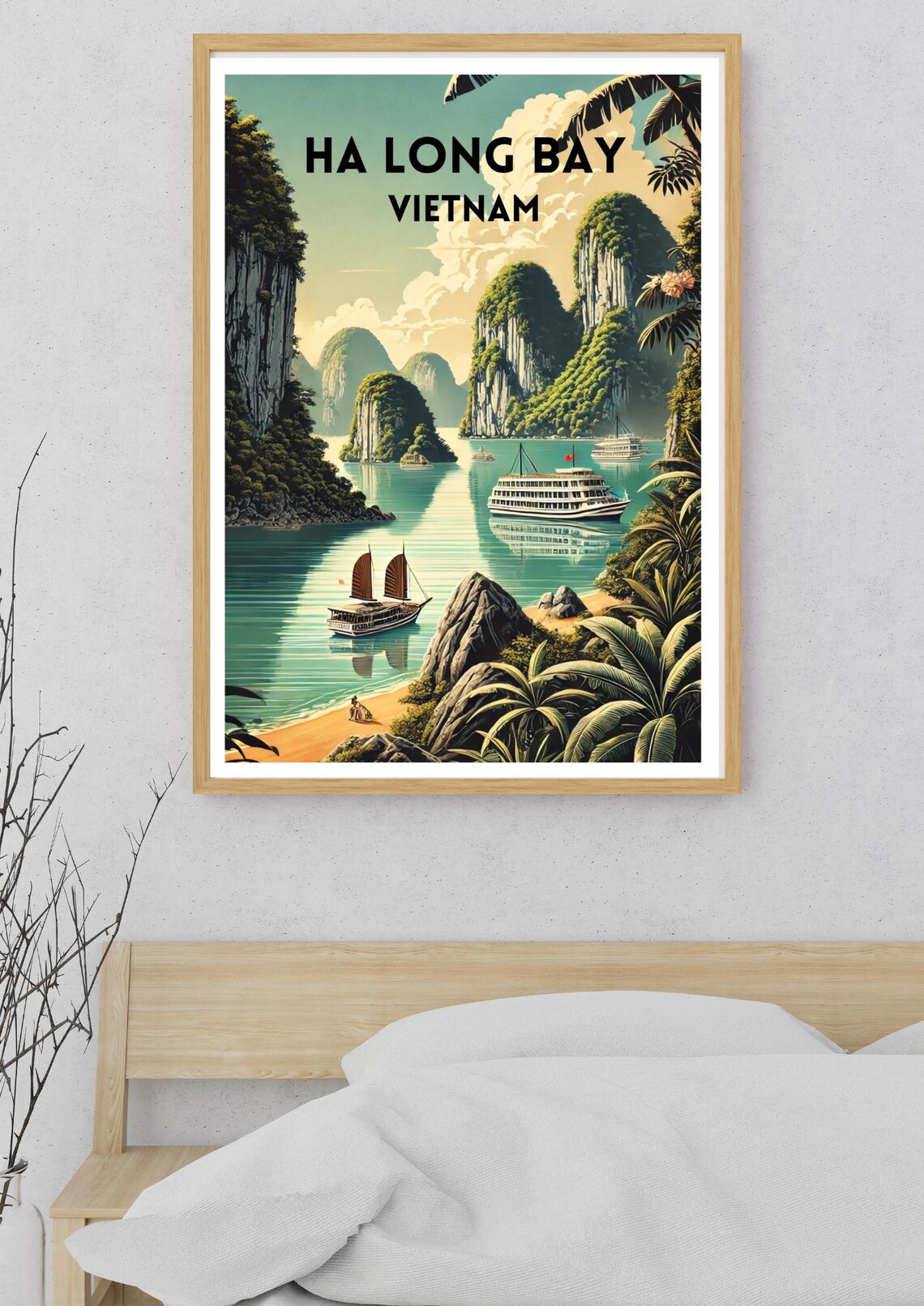 Ha Long Bay Vietnam Karst Islands Junk Boat Emerald Travel Poster - Image 5