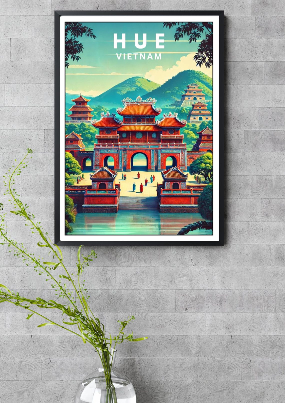 Hue Vietnam Imperial Citadel Gate Ancient Capital Vintage Poster - Image 3