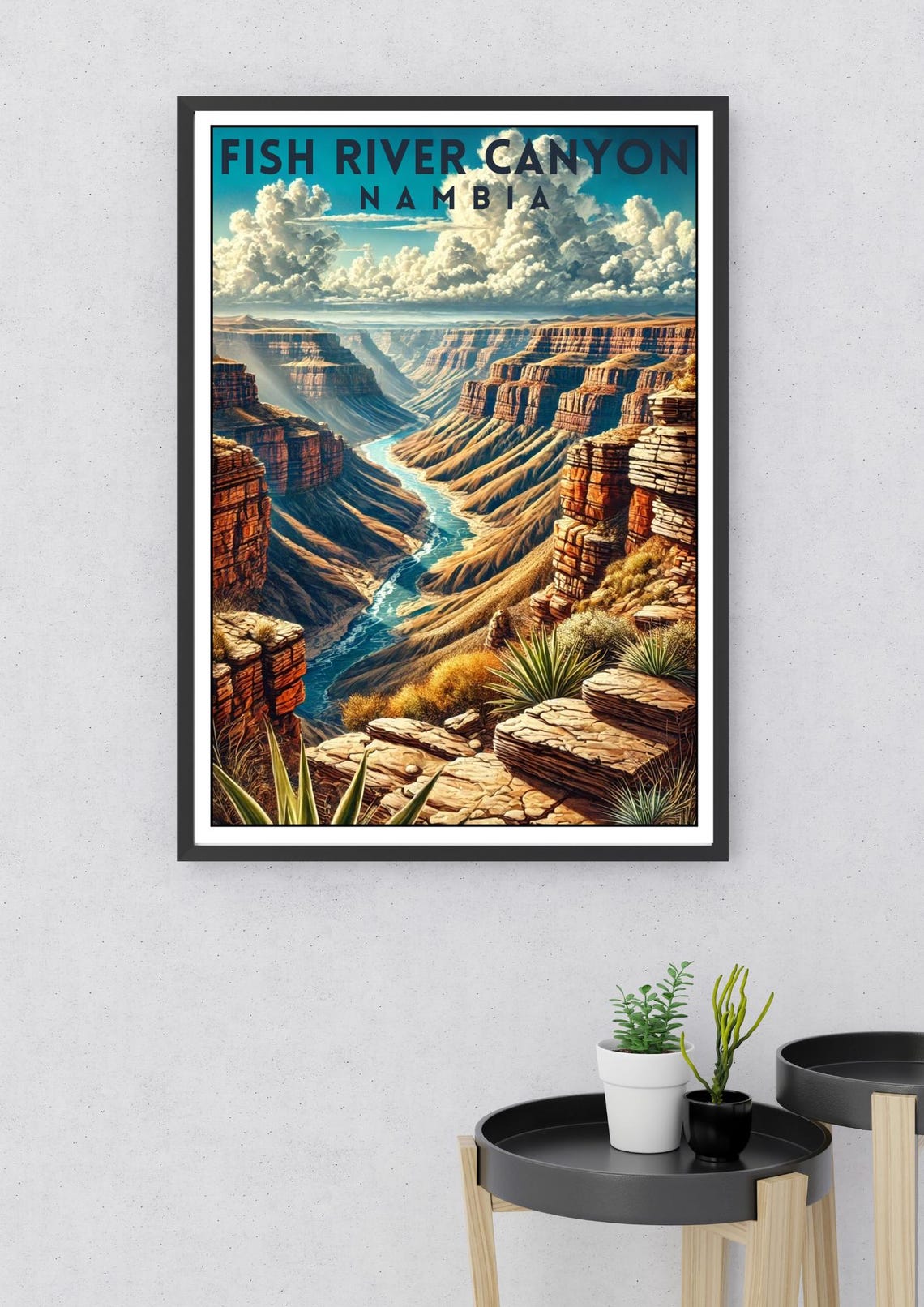 Fish River Canyon Namibia Desert Gorge Vintage Retro Travel Poster - Image 2