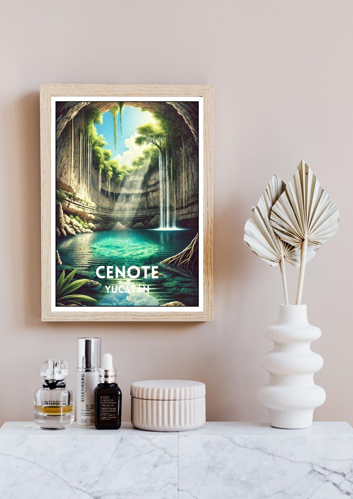Mexico Cenote Travel Poster, Yucatan Peninsula - Image 4