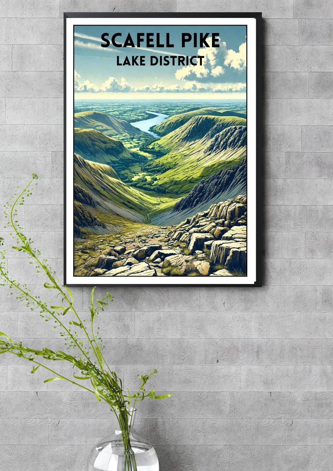 Lake District Scafell Pike Poster, Keswick Art Print - Image 3