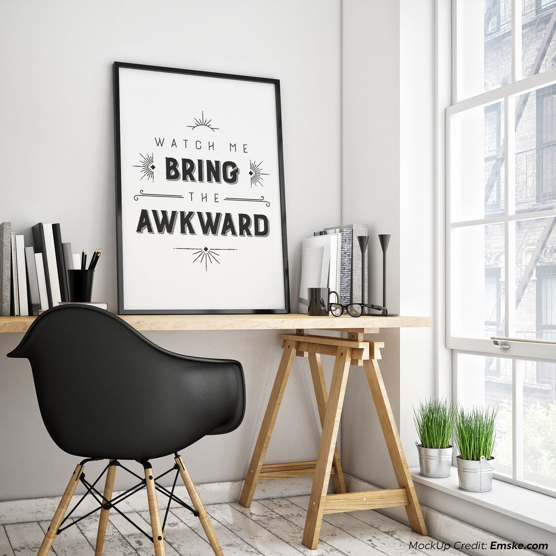 Watch Me Bring the Awkward Vintage Starburst Typography Poster - Image 2