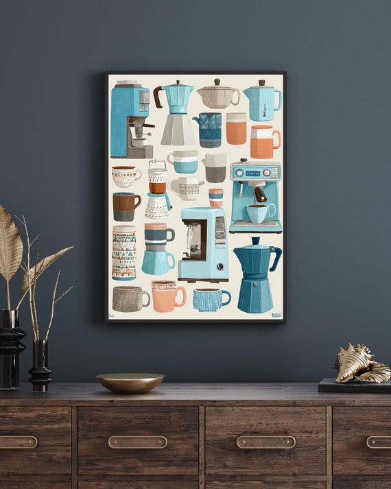 Retro Coffee Poster Vintage Italian Cafe Art Print 18x24 Pngs