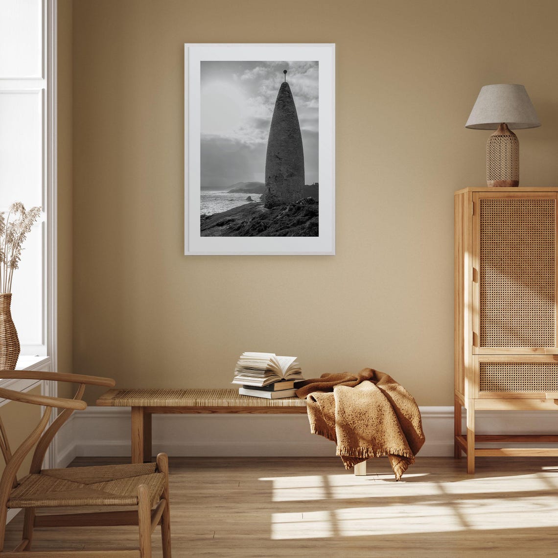 Baltimore Ireland Beacon Coastal Black and White Photo Poster - Image 3