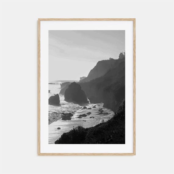 Malibu Black And White Travel Poster Art Print
