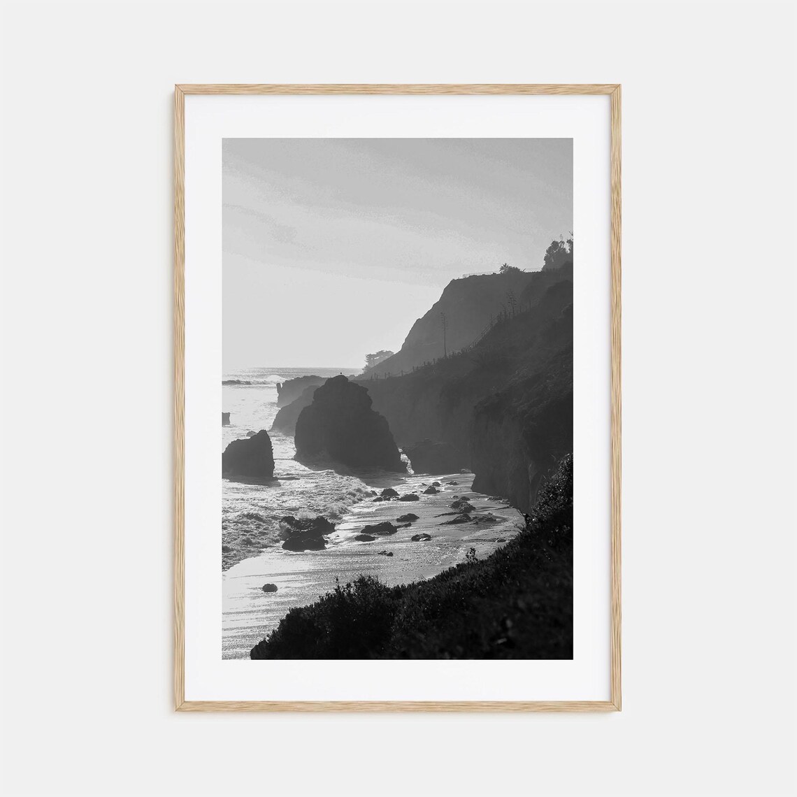 Malibu Black And White Travel Poster Art Print