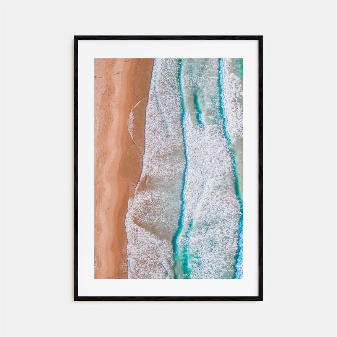 Coogee Beach Aerial Turquoise Ocean Waves Colorful Photography Poster