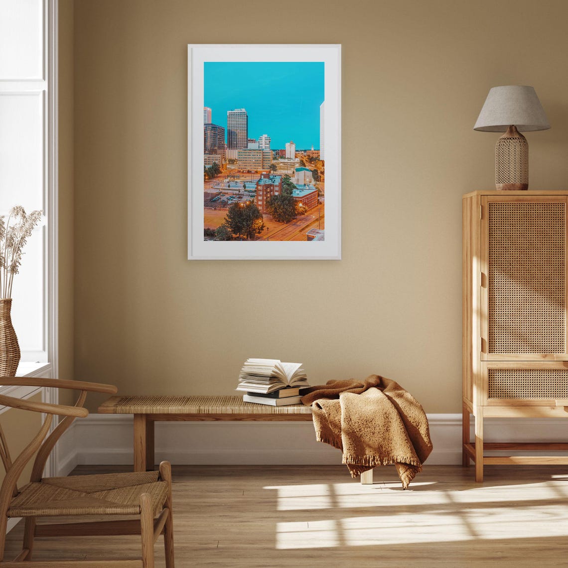 Tulsa Oklahoma Downtown Skyline Evening City Lights Photo Poster - Image 2