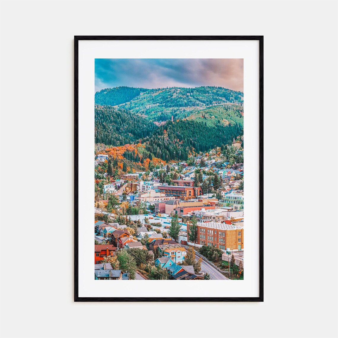 Park City Colorful Travel Poster, Street Map