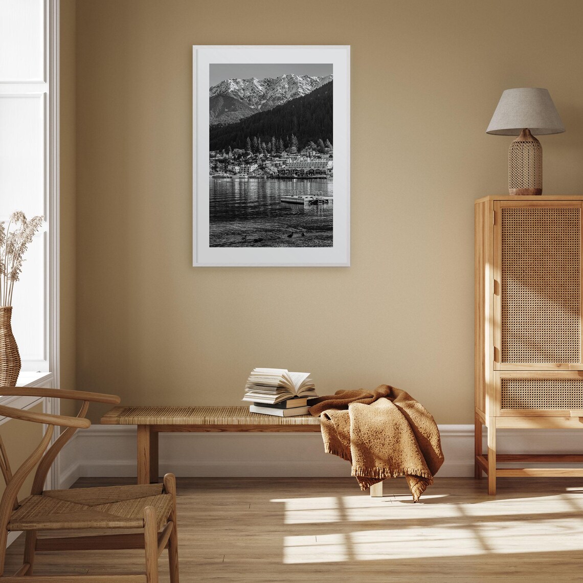 Queenstown Photo Poster Print Queenstown Black And White Wall Art Queenstown Wall Photography Queenstown Travel Map Poster - Image 3