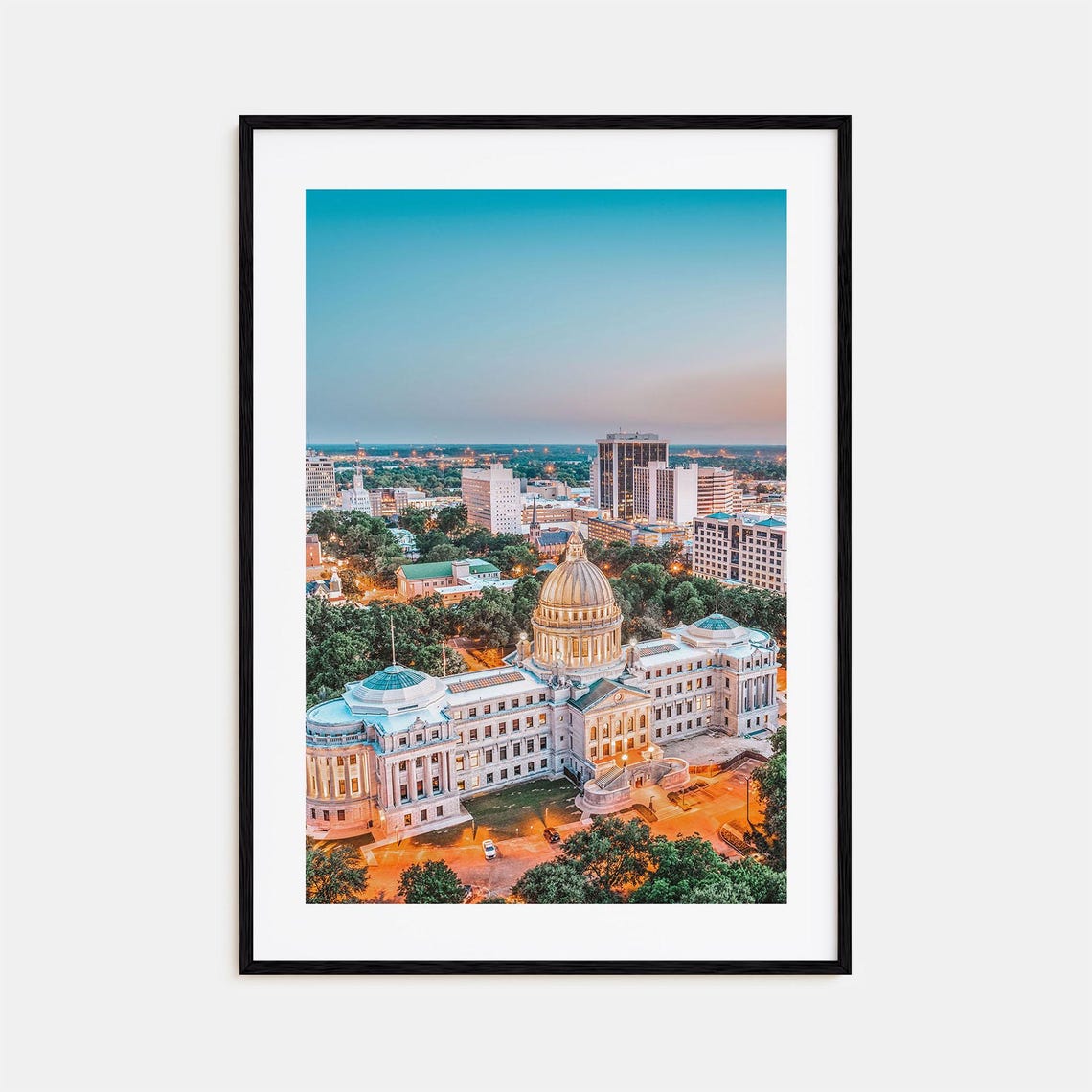 Jackson Mississippi State Capitol Dome Downtown Skyline Poster