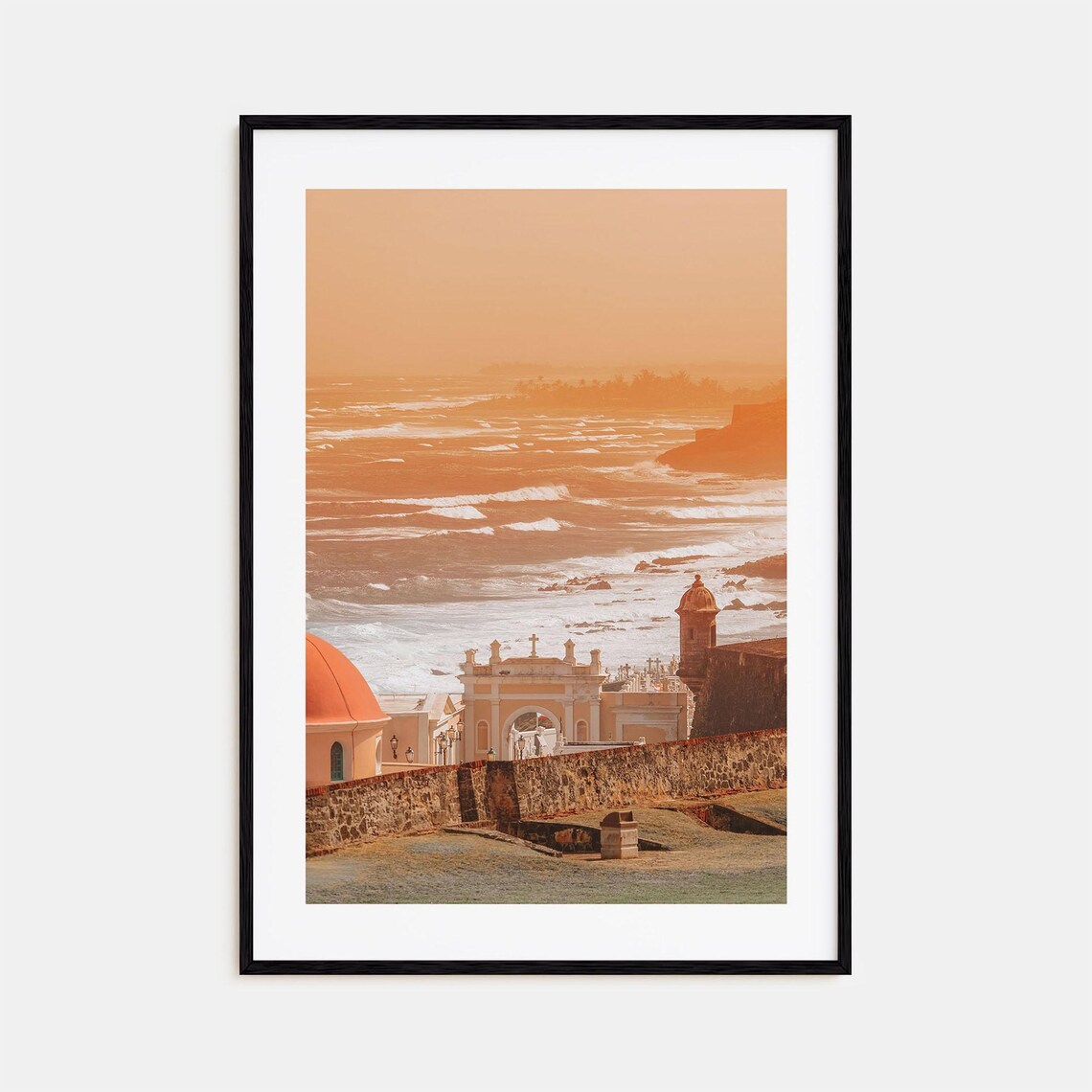 Puerto Rico Colorful Travel Poster, Street Map