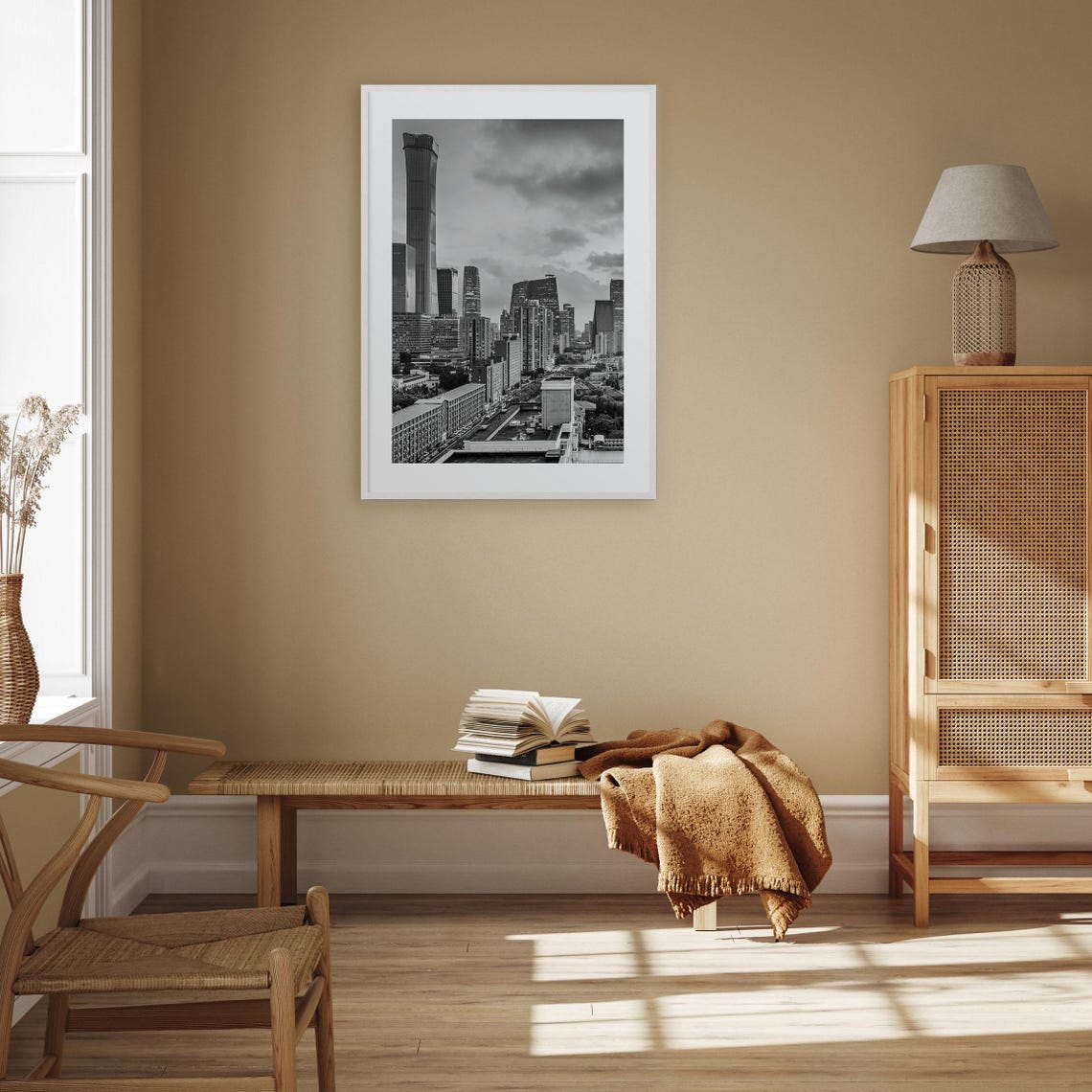 Beijing CBD Skyline China Zun CCTV Headquarters Black White Poster - Image 3