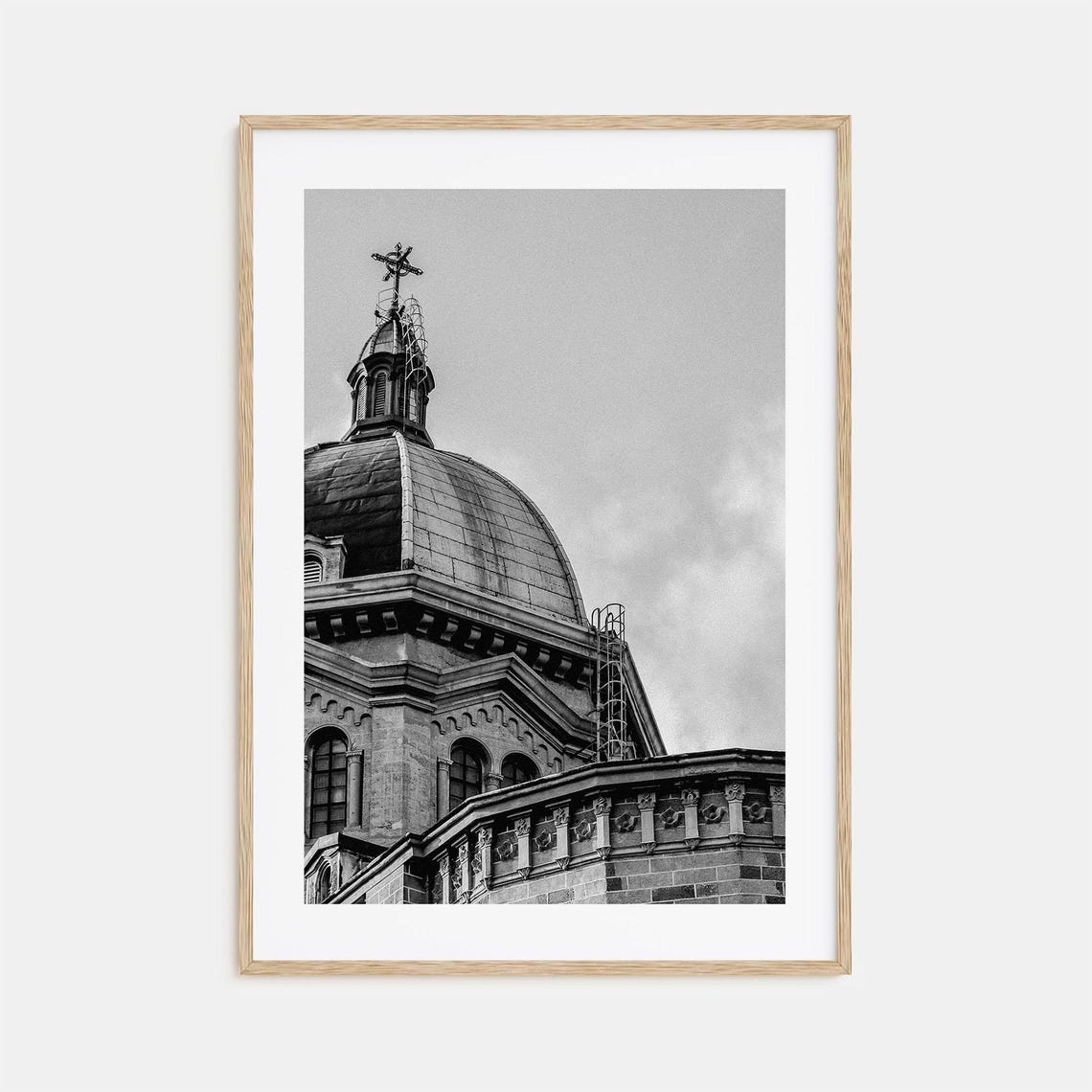 Manila Philippines Church Dome Black And White Cross Cathedral Poster