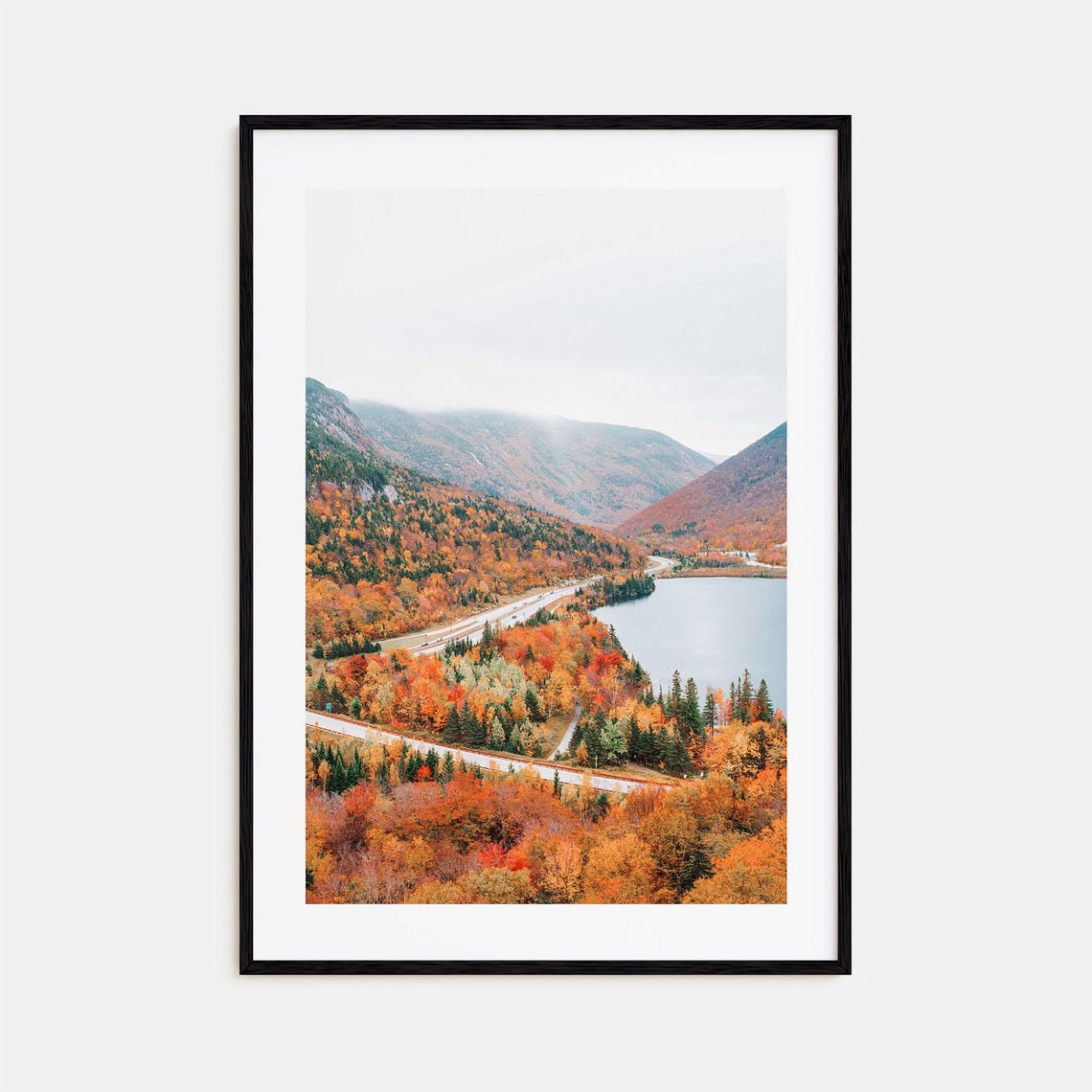 New Hampshire Autumn Colorful Photo Poster Fall Foliage Mountain Lake