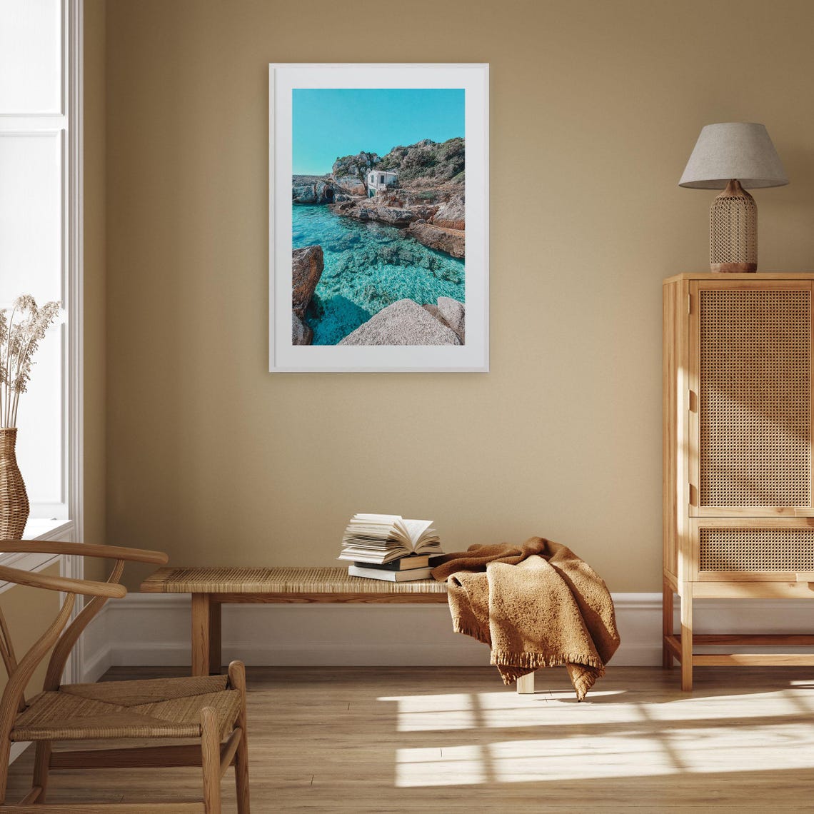Menorca Turquoise Cove Rocky Coast Crystal Water Spain Poster - Image 3