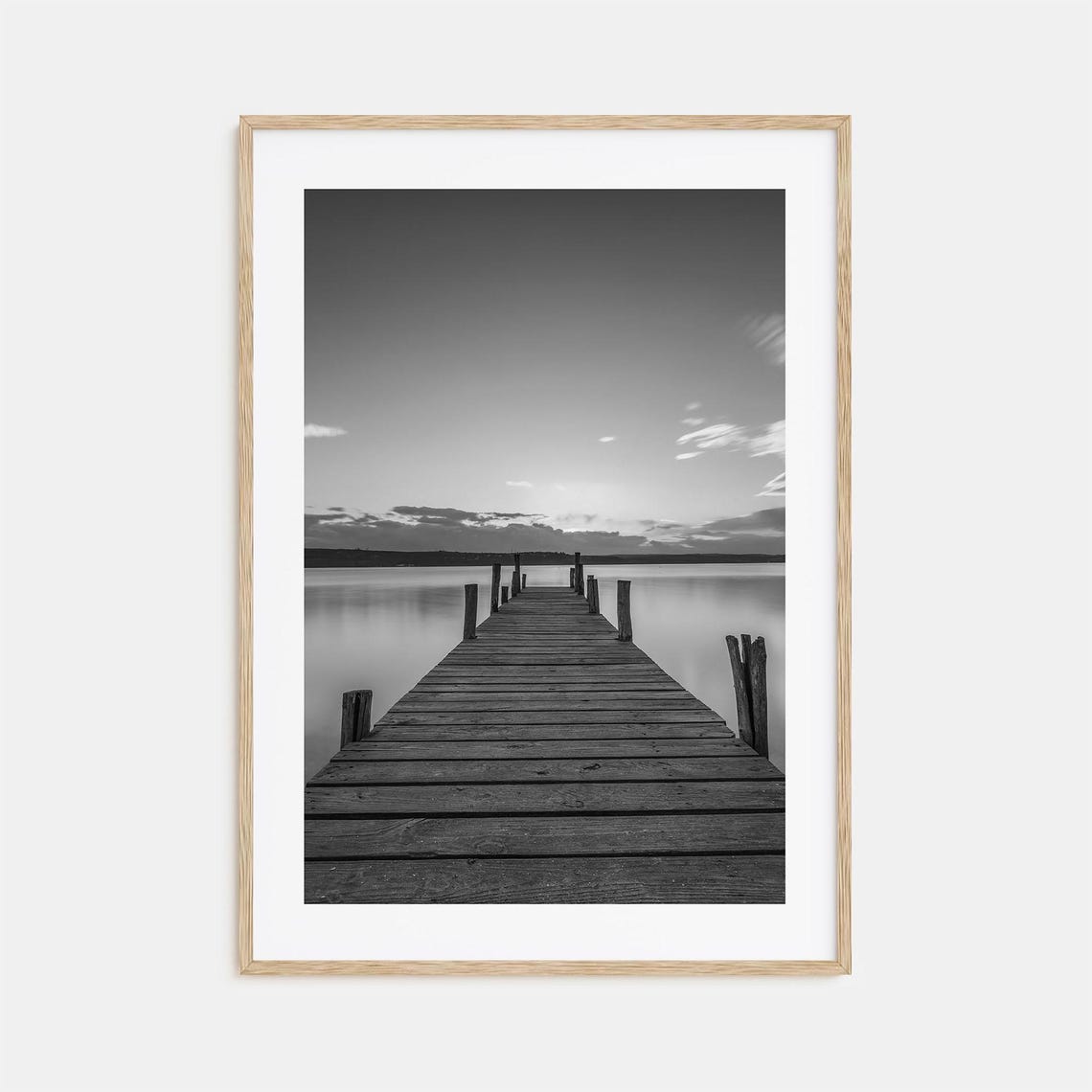 Wooden Dock Photo Poster Print Wooden Dock Black And White Wall Art Wooden Dock Photography Wooden Dock Travel Map Poster