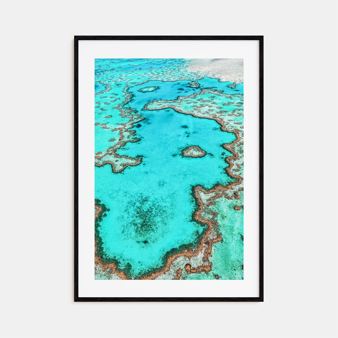 Great Barrier Reef Travel Poster, Colorful Map Art