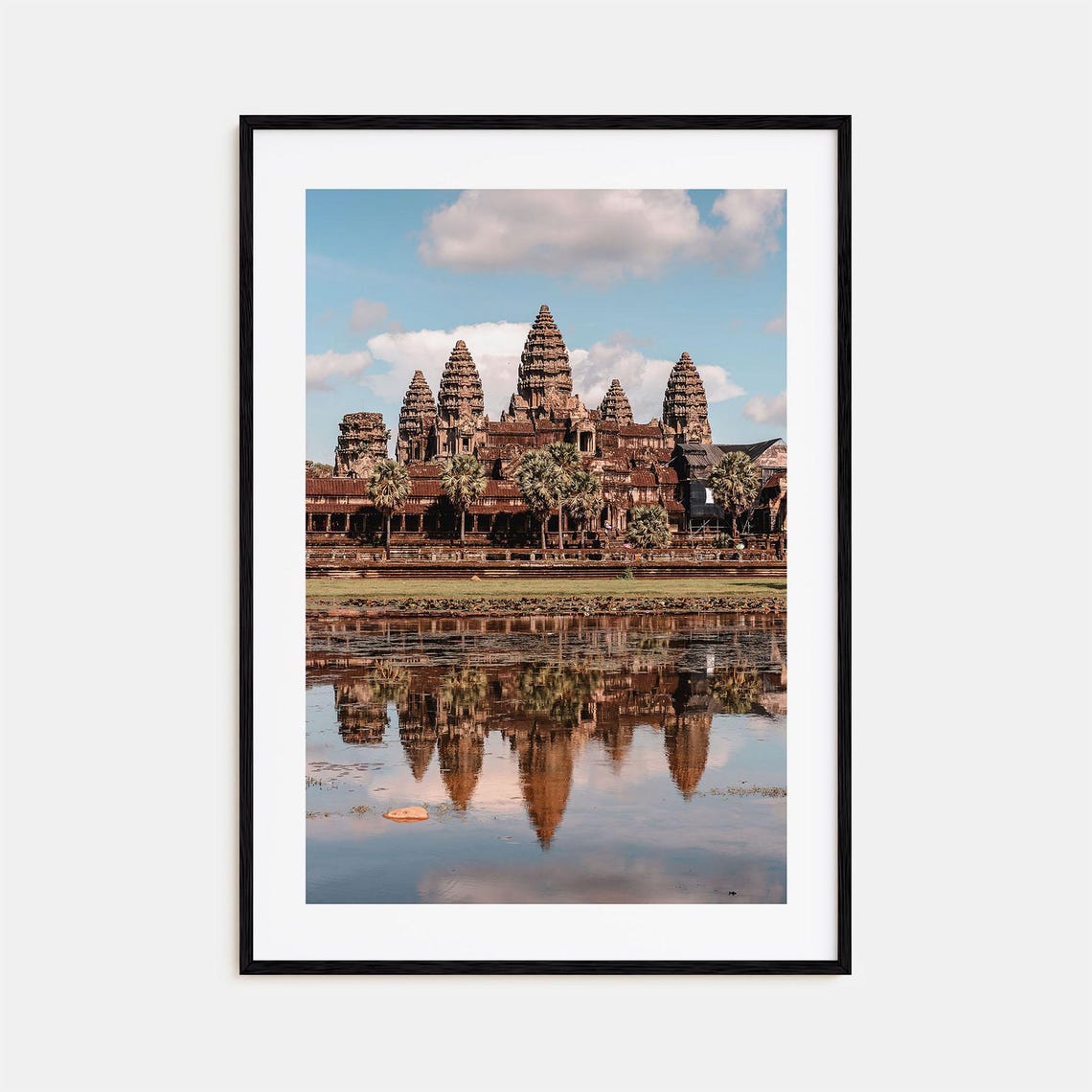 Angkor Wat Temple Towers Reflected in Still Water Cambodia Poster