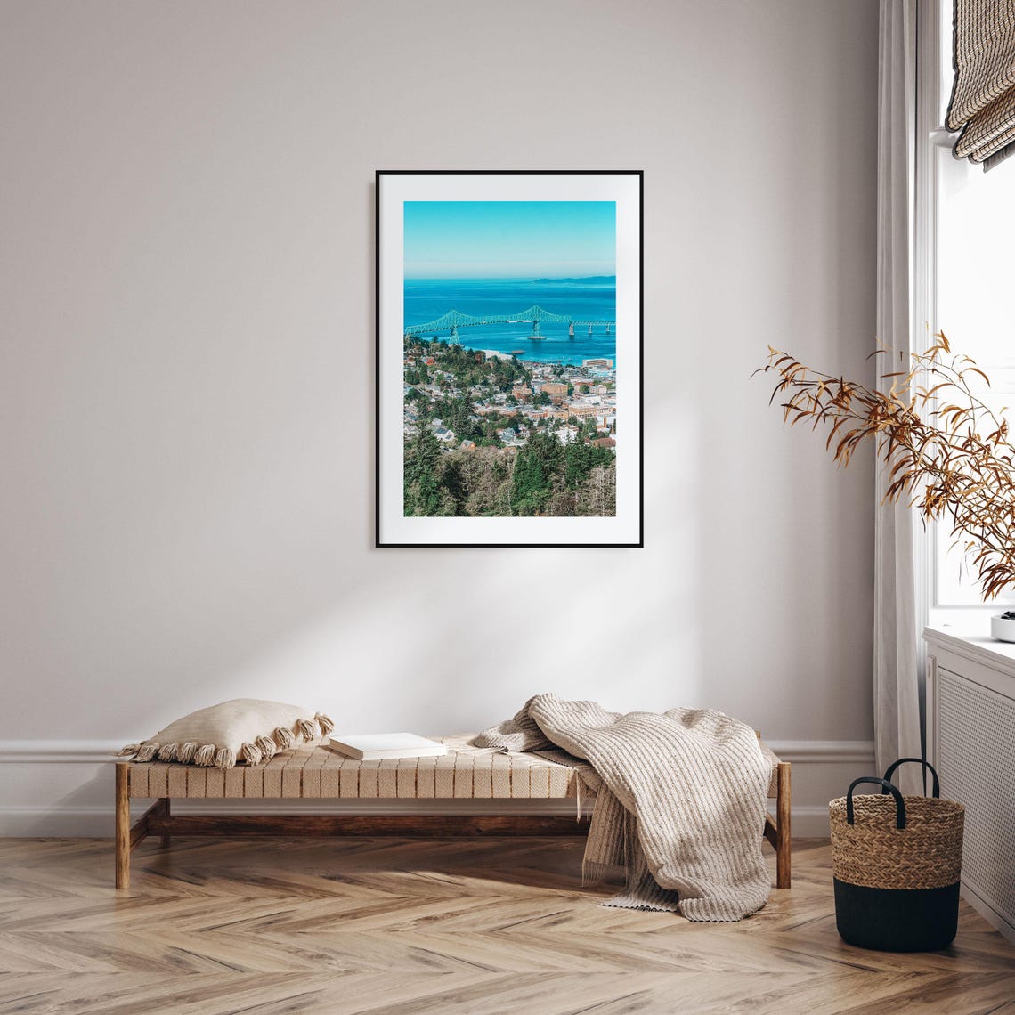 Astoria Oregon Megler Bridge Over Blue Columbia River Photo Poster - Image 2