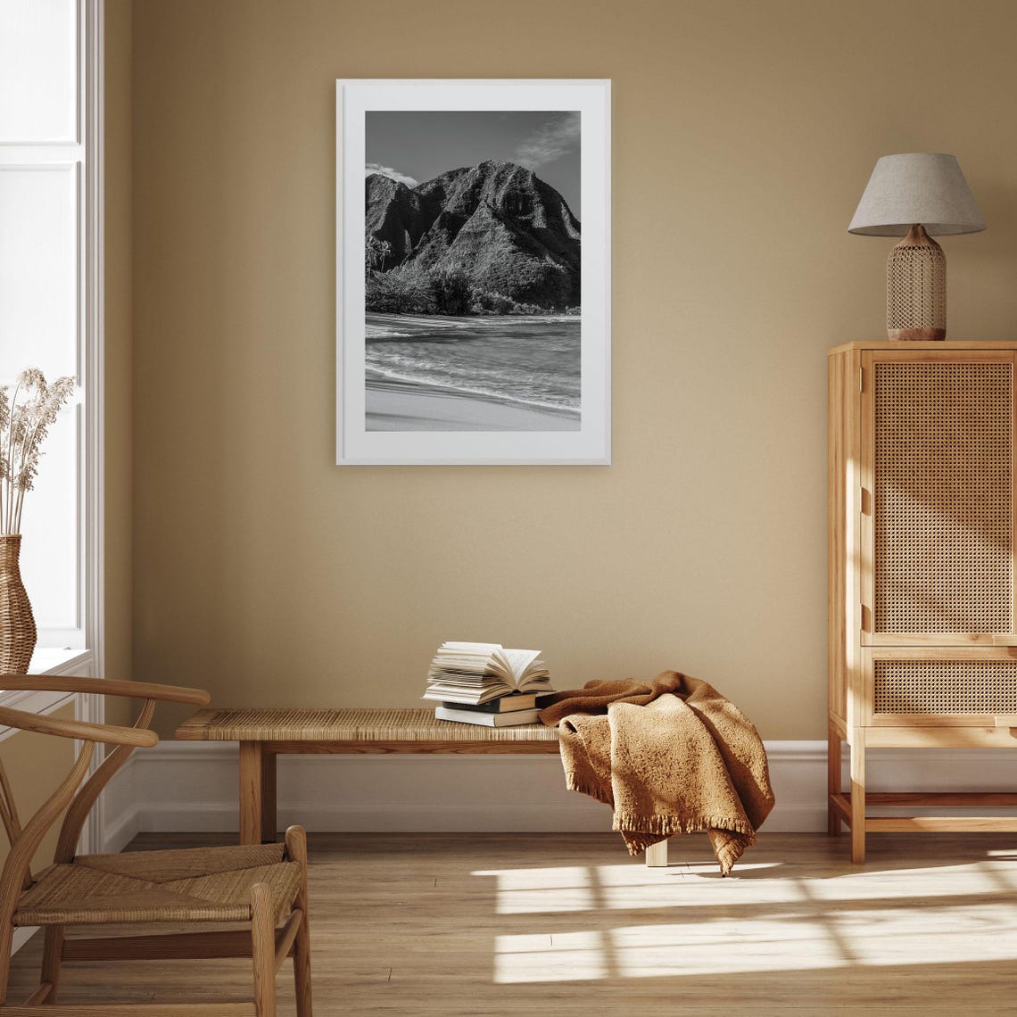 Kauai Hawaii Na Pali Coast Black And White Cliffs Beach Poster - Image 3