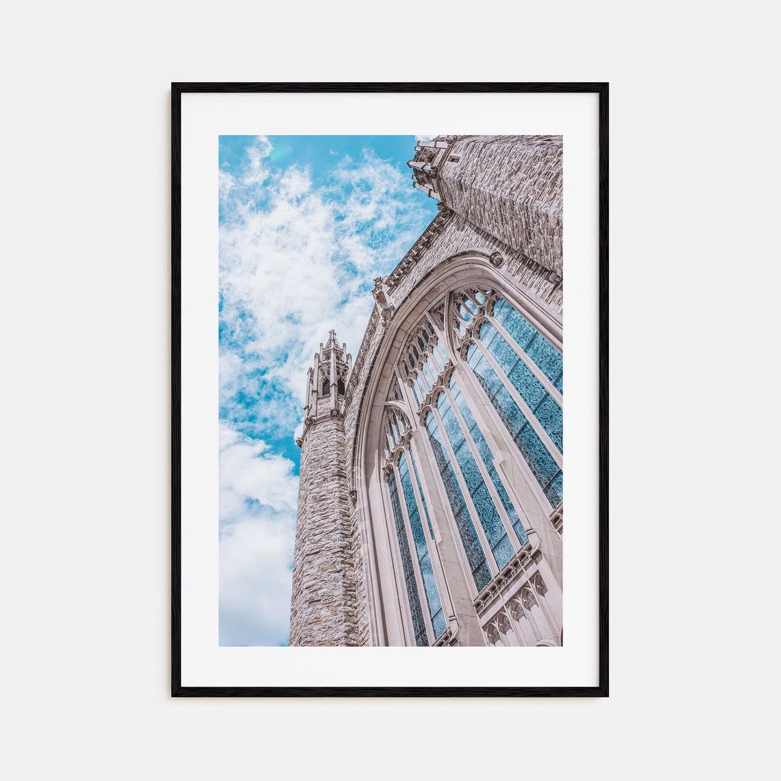 Tulsa Historic Gothic Stone Church Stained Glass Photo Poster