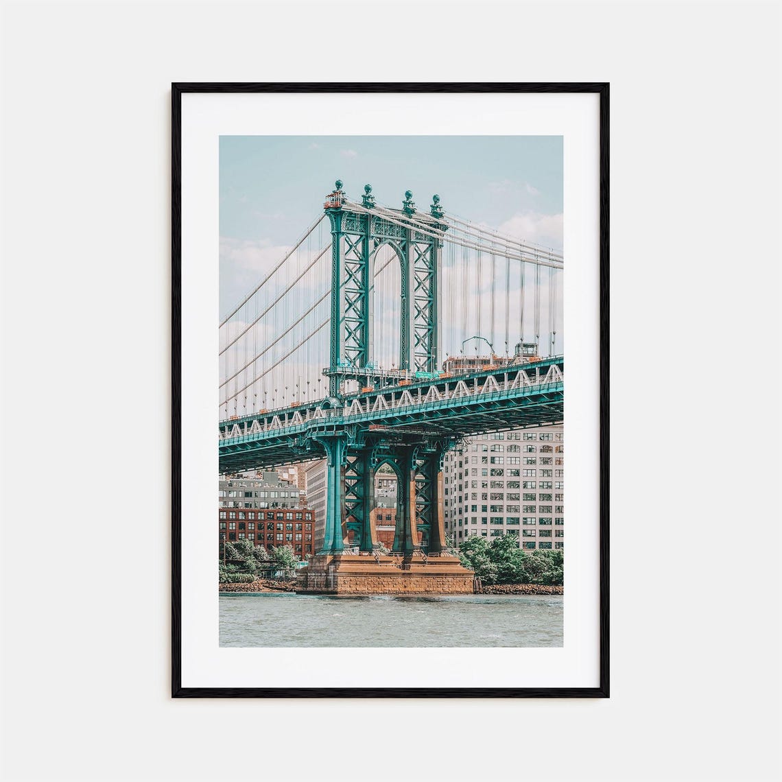 Manhattan Bridge Teal Tower New York City Skyline Photo Poster