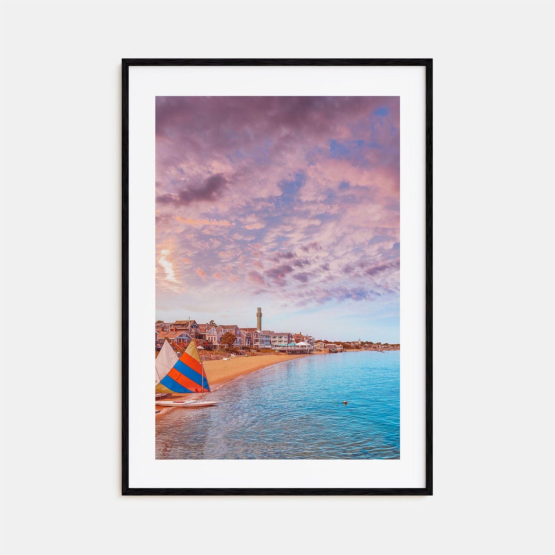 Cape Cod Harbor Poster Sailboat Pilgrim Monument Coastal View