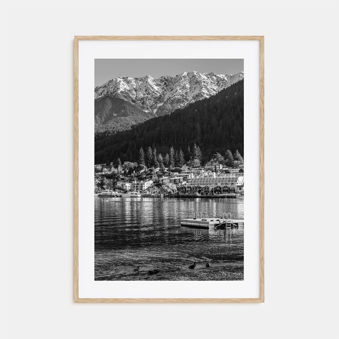 Queenstown Photo Poster Print Queenstown Black And White Wall Art Queenstown Wall Photography Queenstown Travel Map Poster