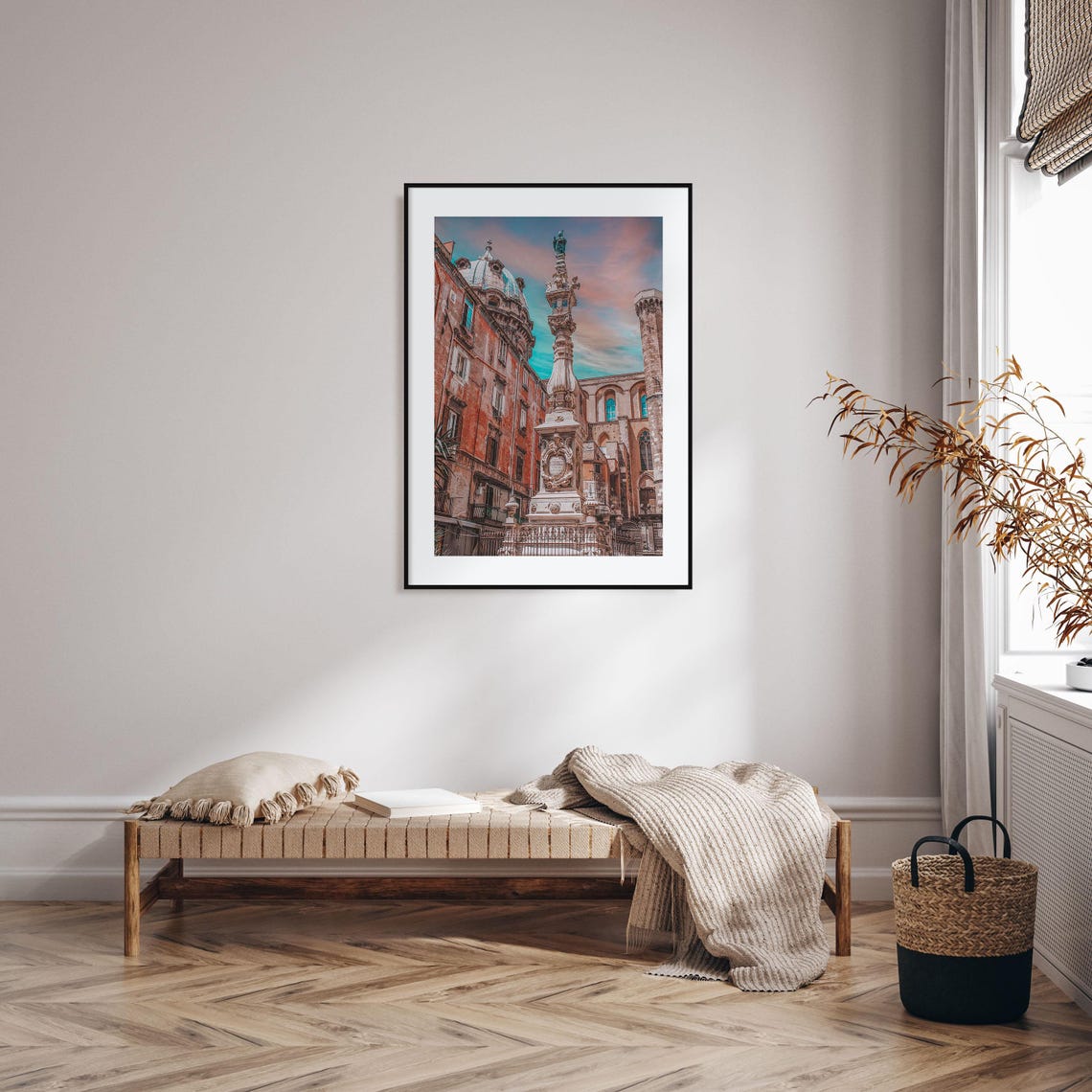 Naples Italy Historic Baroque Column Cathedral Street Poster - Image 2